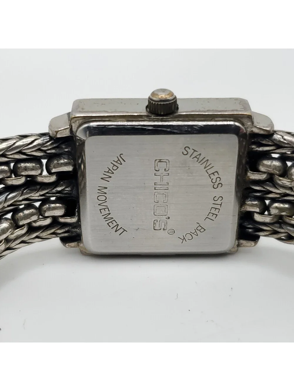Chico's Quartz Chain Band Womens Watch 21mm Square New Battery